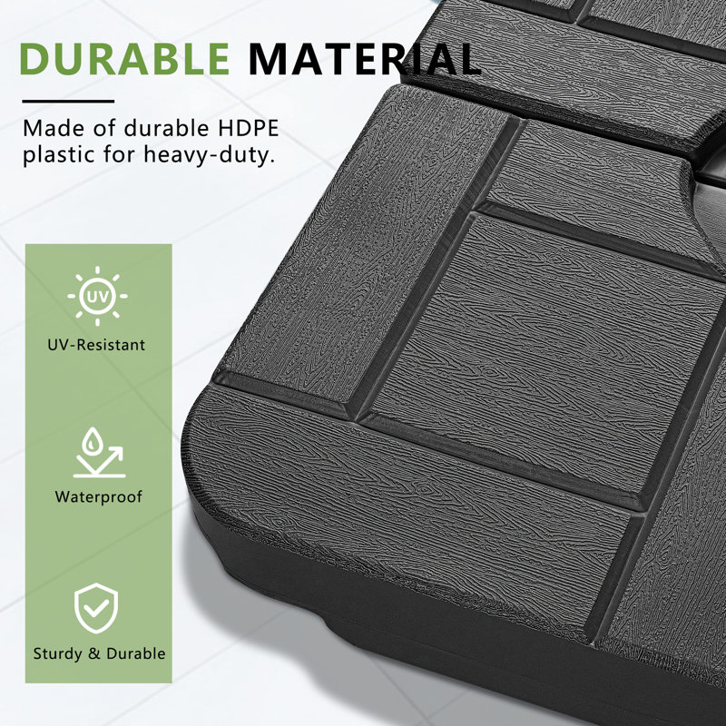6.8kg Plastic Free Standing Umbrella Base, Black