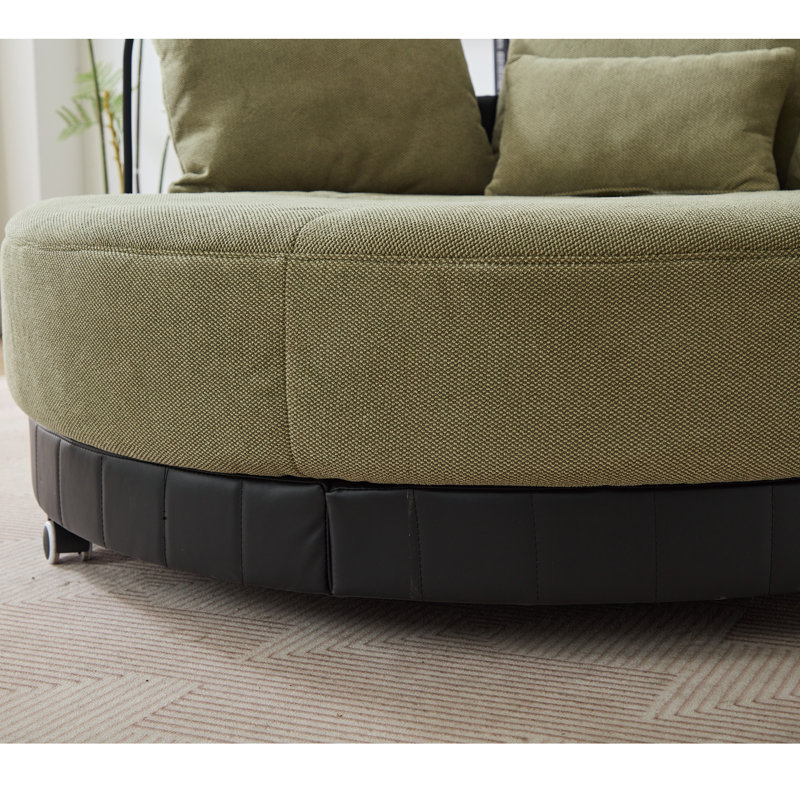 Fauteuil pivotant rond surdimensionné de 52,75 po, Vert