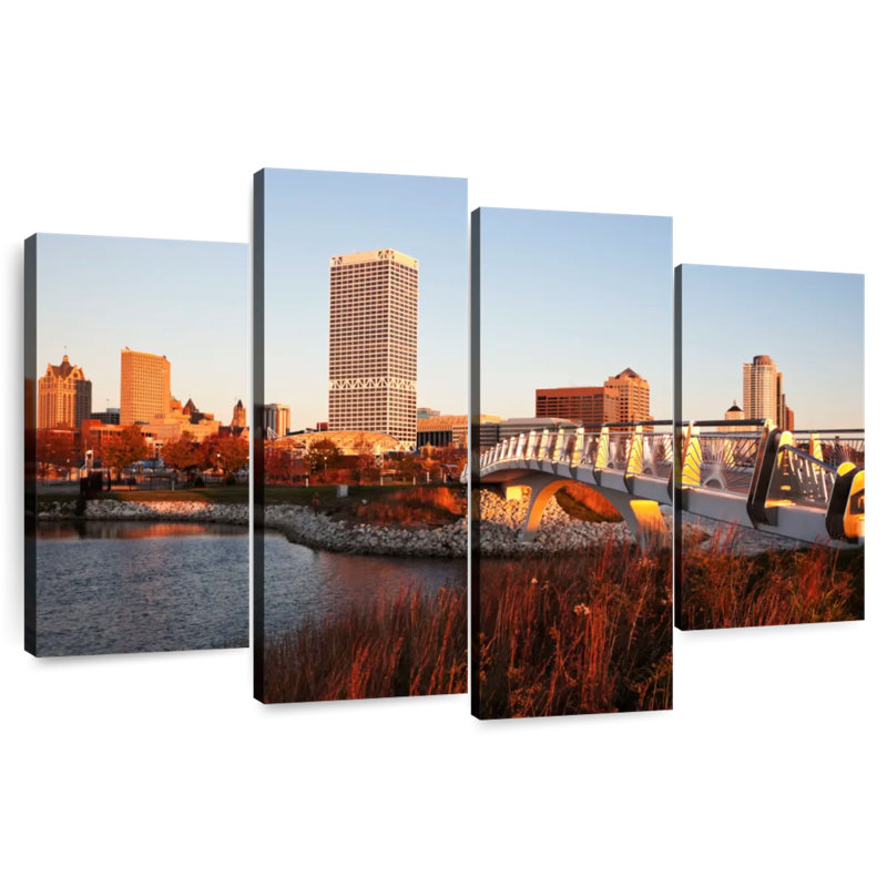 Sirci Milwaukee, coucher de soleil d'automne, H 22 po x l 36 po