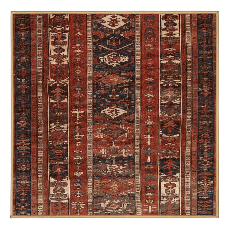 Tapis brun lavable à la machine, Carré 6 pi