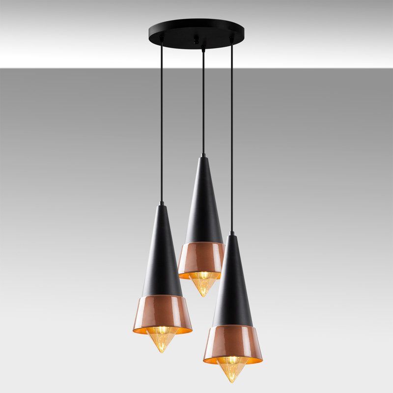Luminaire suspendu conique à 3 lumières Kennebec
