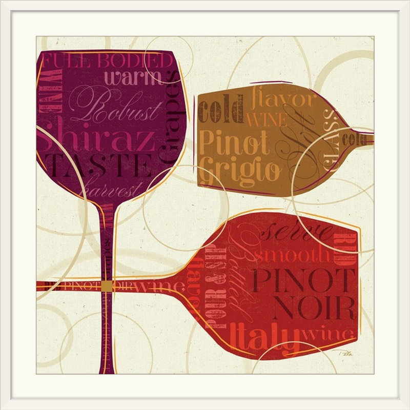« ii », impression Colorful Wine, H 32 po x l 32 po x P 1 po, Cadre blanc
