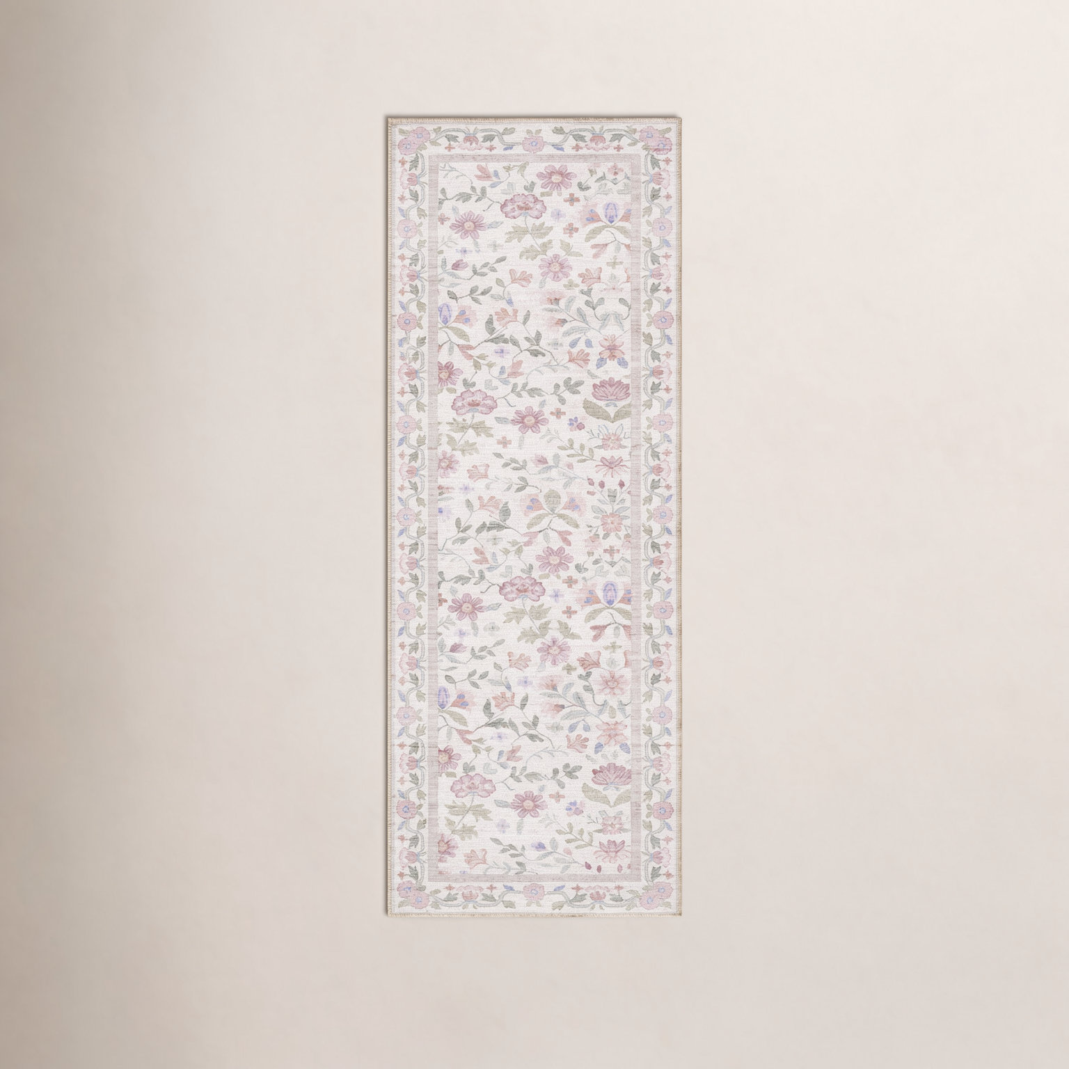 Myla Machine Washable Floral Area Rug, Runner 2'8" x 7'10"