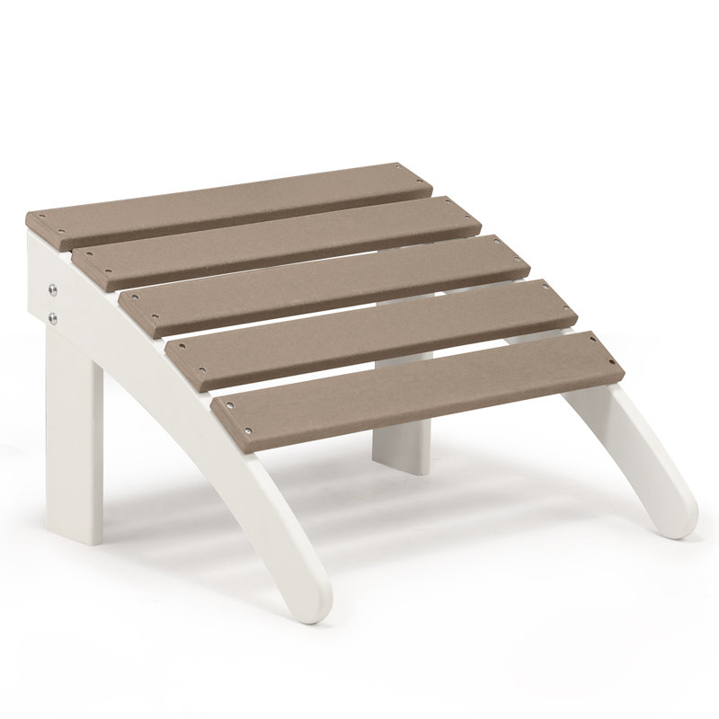 Repose-pieds d'extérieur Kaydi Adirondack, Brun / blanc