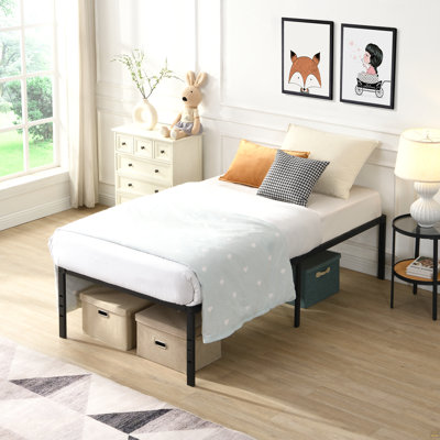 Twin Size Bed Frame , Heavy Duty Metal Bed Frame , Quick & Easy Assembly, No Noise, Blacktwin