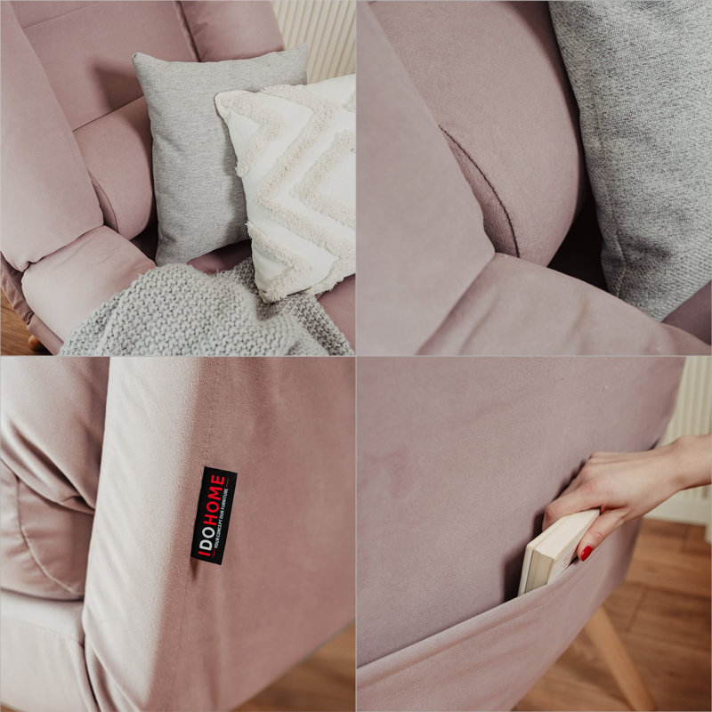 Upholstered Armchair, Pink