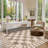 Brown Beige Abstract Checkered 5' x 7' Rug for Bedroom Hallway