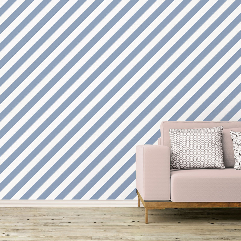 Dwen 10m x 52.8cm Matte Wallpaper Roll, Blue