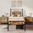 Pantoja Bed Frame with Rustic Vintage Wood Headboard Platform Bed No Box Spring Needed-1316031543