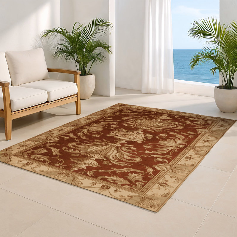 Tapis d'intérieur et d'extérieur brun français, Rectangulaire 8 pi x 10 pi