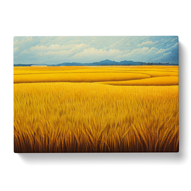 Watercolour Wheat Field Vol.4 - Wrapped Canvas, 50cm H x 76cm W x 3cm D