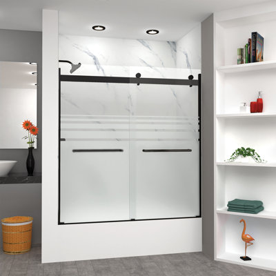 56 - l 60 po x H 62 po Technologie de porte de douche sans cadre TruMotion®