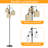 Barbetta Rattan Tree Floor Lamp With 3 Bulbs Included and Double Shade
