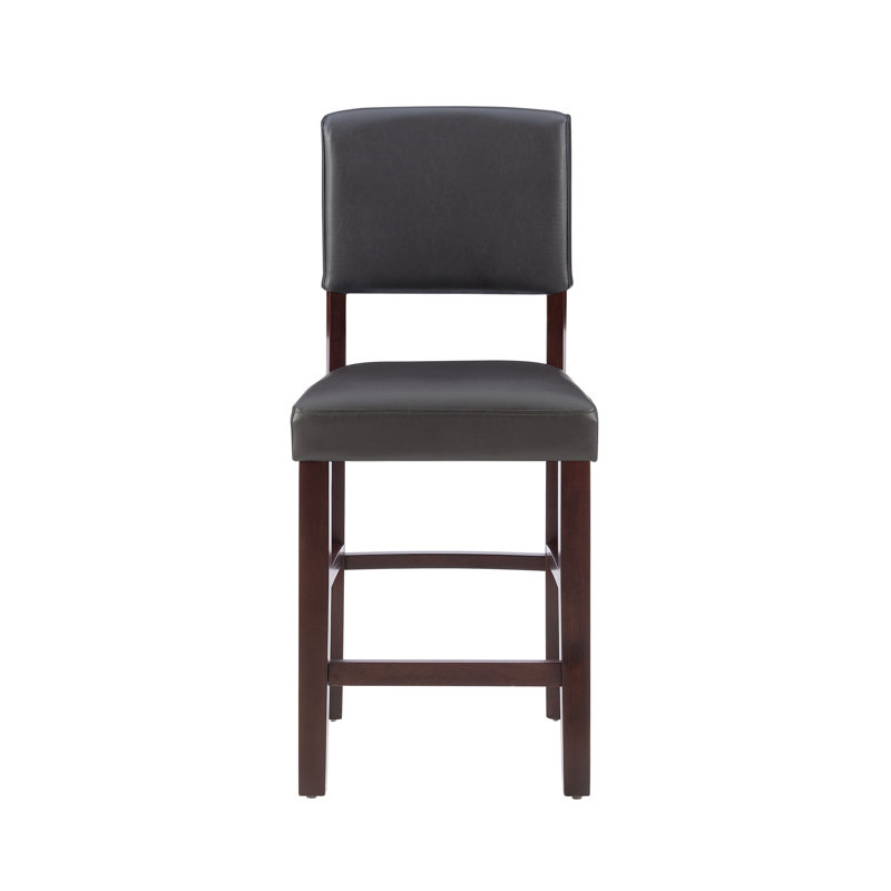 Barile Upholstered Counter/Bar Stool, Counter Stool (24.17" Seat Height), Espresso