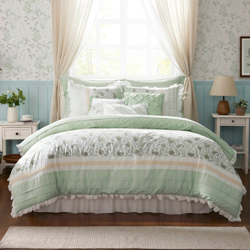 9 Piece Cotton Percale Comforter Set King