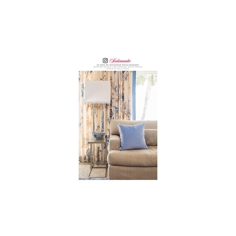 Jardin Somerset Linen Print Fabric, Porcelain