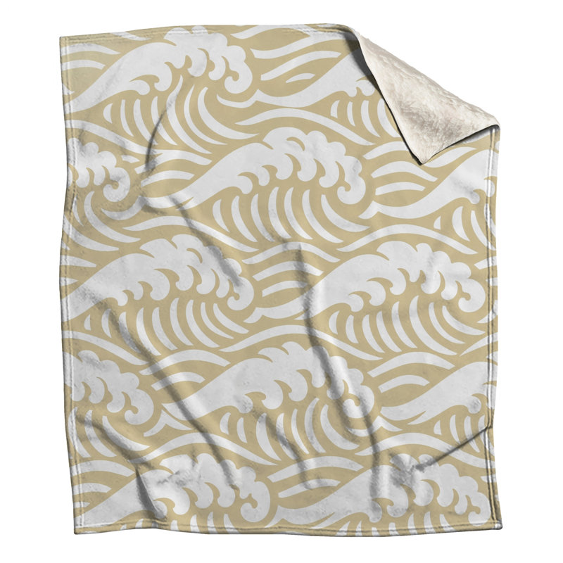 Couvertures beige Ocean Waves, 50in W x 60in H