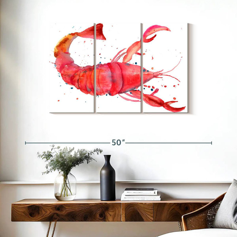 Brampt Sea Red Lobster, 24" H x 38" W