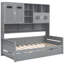 Twin Size Daybed With Grey Wooden Body, Trundle And Handy Cabinet Solution Practical Shelf - Long-Lasting Build-410159889