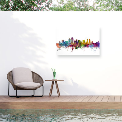 «San Diego California Skyline» par Michael Tompsett, reproduction sur toile tendue
