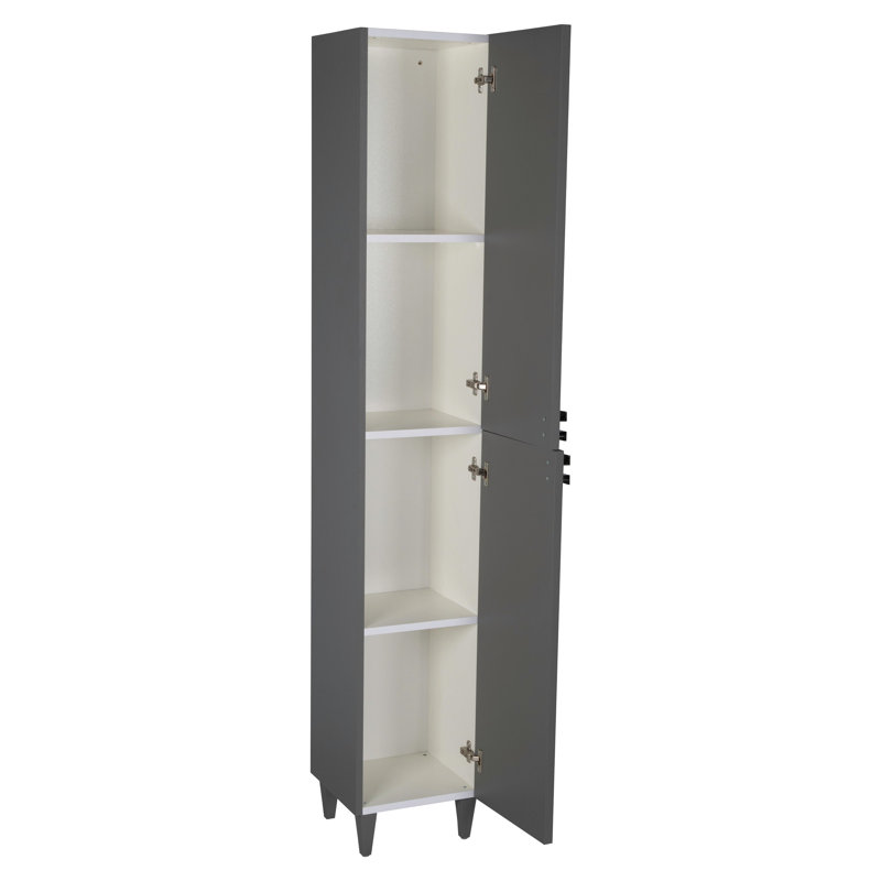 Meuble-lavabo simple avec plateau 29,5 Jida, Gris mat