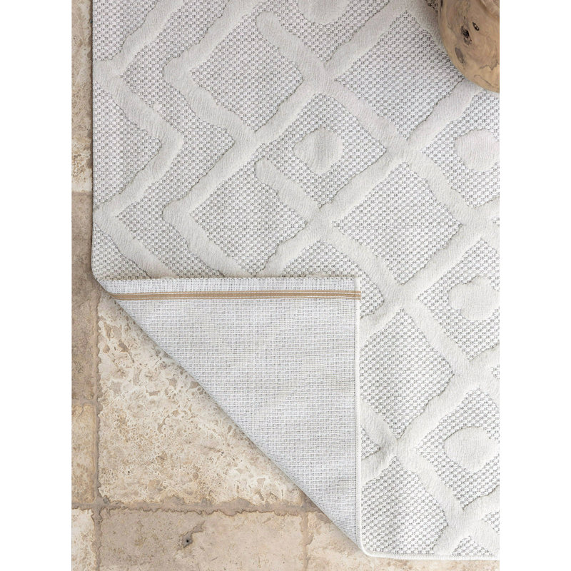 Rasla Rectangle Geometric Shapes Indoor / Outdoor Area Rug, Rectangle 2'7" x 4'11"