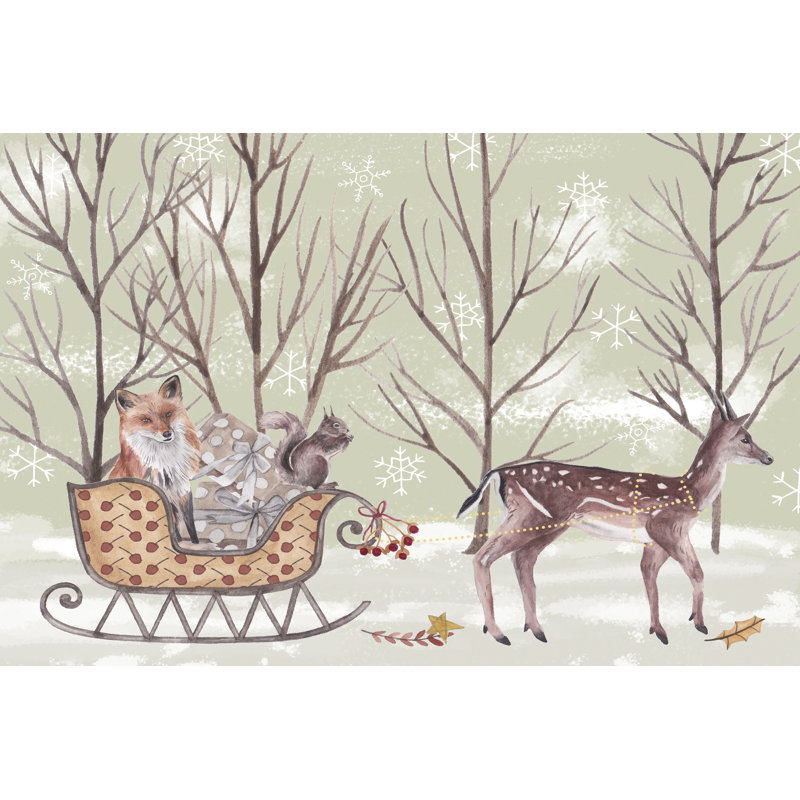 «Christmas Time I» par Melissa Wang - peinture sur toile tendue, H 20 po x l 30 po