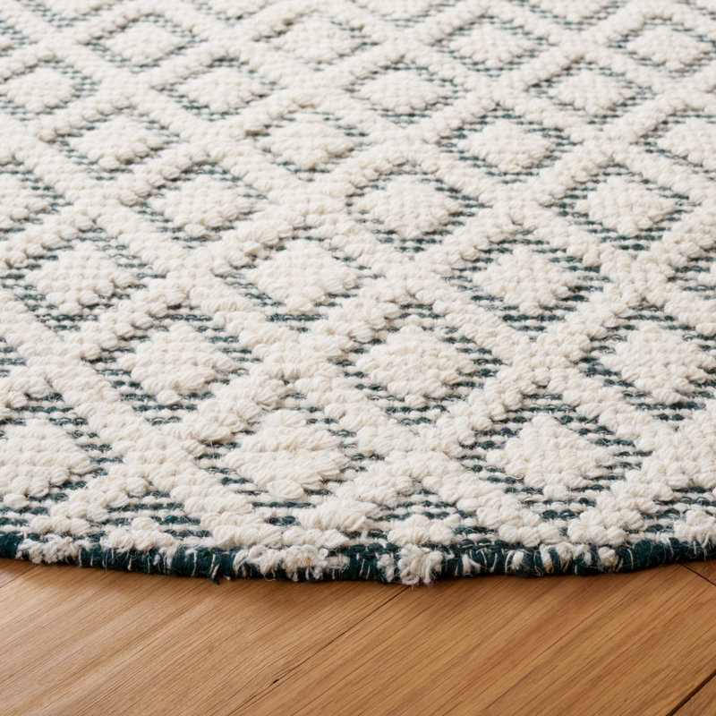 Vermont Hand Woven Wool Geometric Rug, Runner 2'3" x 8'