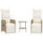  Reclining Garden Chair Set Of 2 Beige PE Rattan Standard