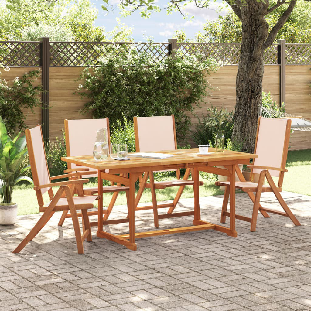 vidaXL - Garden Dining Set - 5-Piece - Solid Acacia Wood - Brown - Image 3