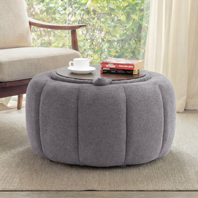 27.5'' Upholstered Round Storage Ottoman