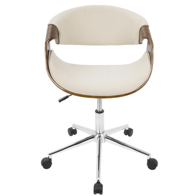 Office Chair In Walnut And Cream