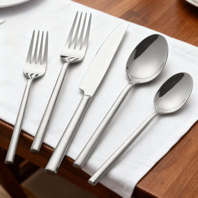 Ensemble de couverts 60 pièces en acier inoxydable Potter, service pour 12 personnes, ensemble de couverts forgés avec finition miroir, va au lave-vaisselle