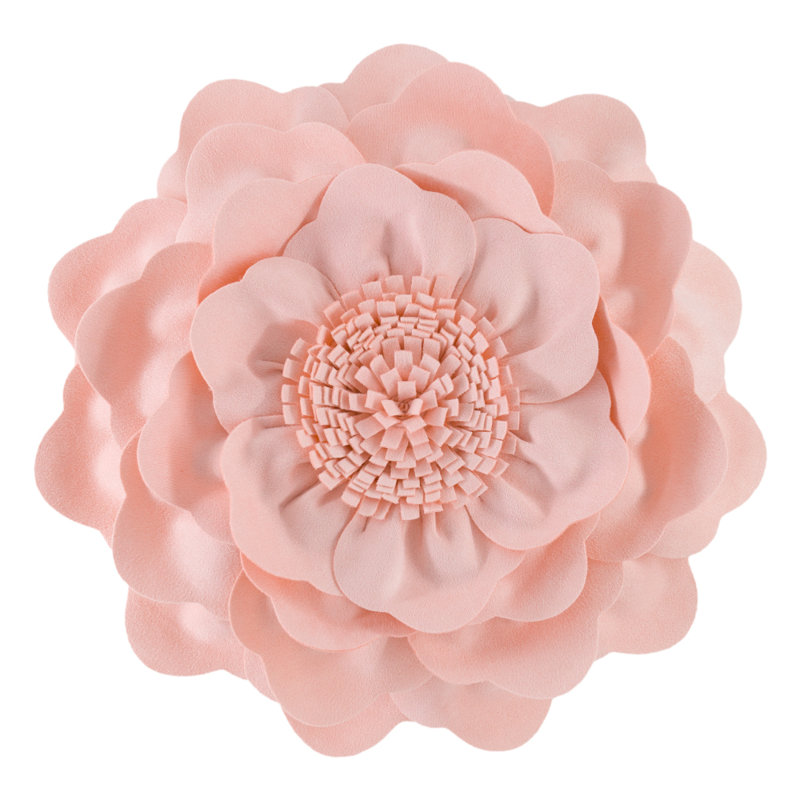3D Floral Throw Pillow Floral Leather/Suede Throw Pillow, Pink