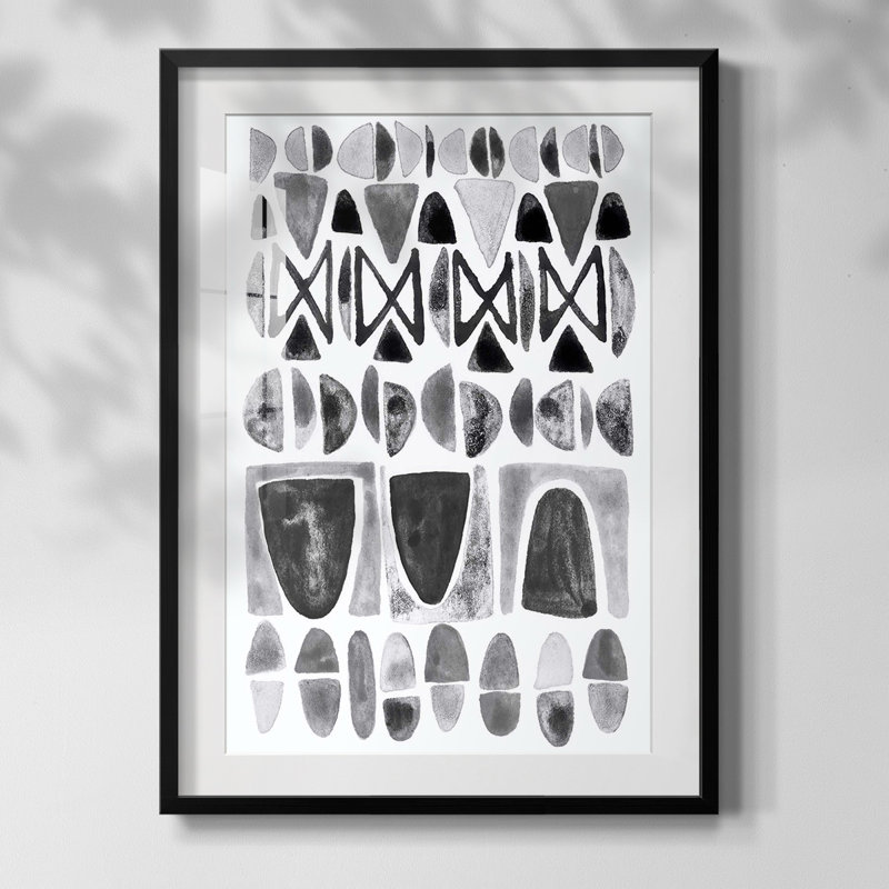 «Gray Arches II», reproduction encadrée de qualité supérieure - prête à être accrochée, Blanc, Papier avec cadre noir