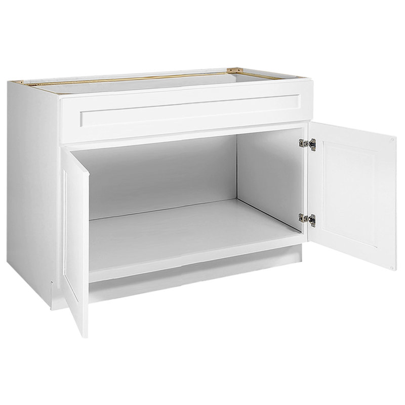 Design House Brookings Unassembled Shaker Sink Base Kitchen Cabinet, White, 48" W
