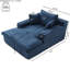 Méridienne surdimensionnée 64 po x 46 po Blue-46722026