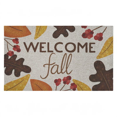 Paillasson Welcome Fall, bordure d'automne, par Emily Cromwell