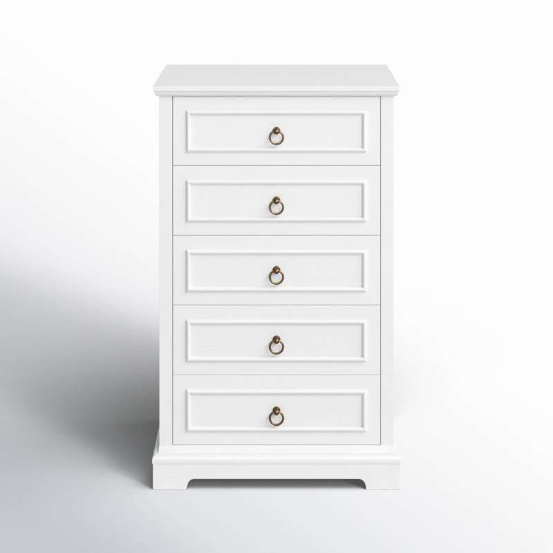Commode 5 tiroirs Amry, Blanc