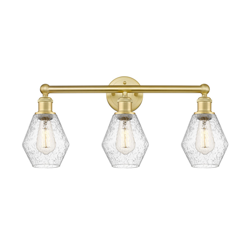 3 - Light Dimmable Vanity Light, Seedy, Satin Gold