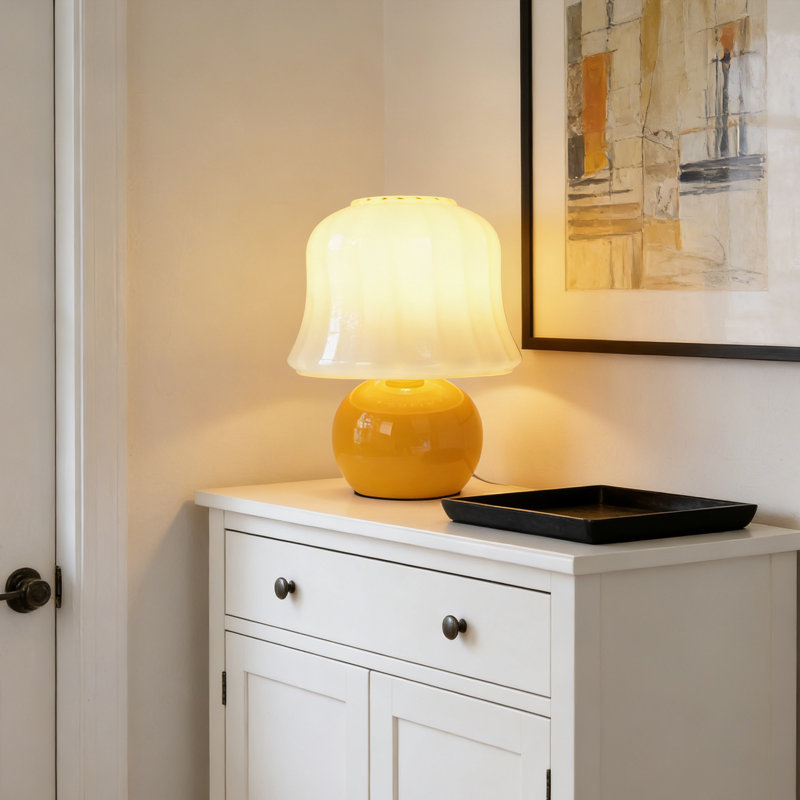 Lampe de table en verre