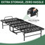 Lit simple pliant de 75 pouces avec matelas confortable en mousse à mémoire de forme de 5 pouces, conception d'espace, structure en métal sur roulettes pour adultes, roues de 5 po pour économiser de l'espace, petits espaces idéaux