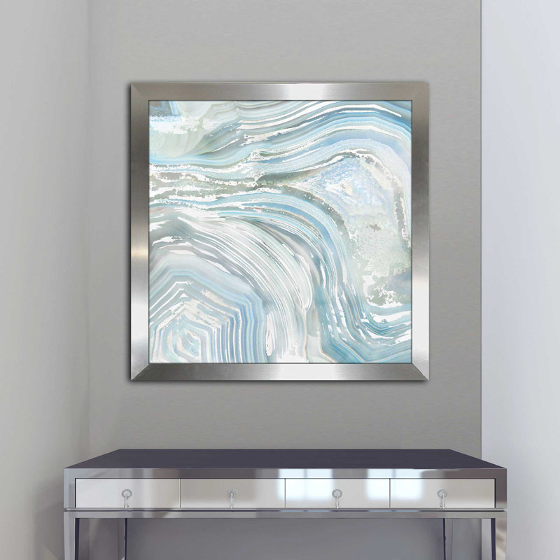 «Agate II», reproduction de peinture acrylique, H 25,5 po x l 25,5 po x P 1 po, Encadrement argenté
