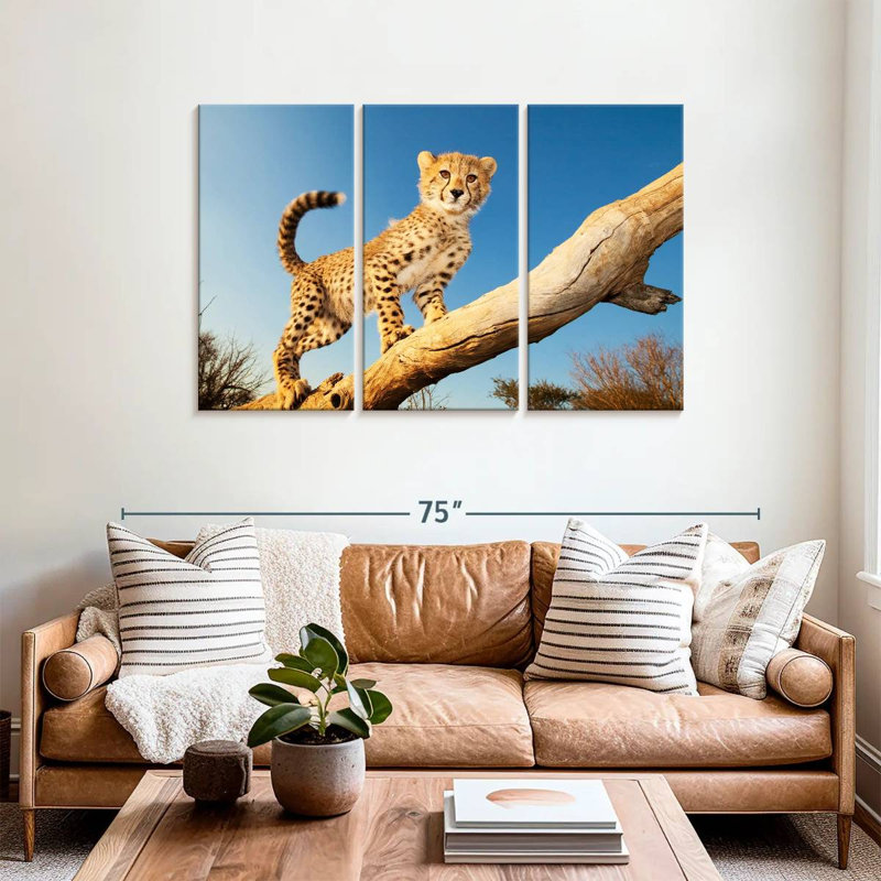 Brampt Cheetah Cub, 36" H x 57" W