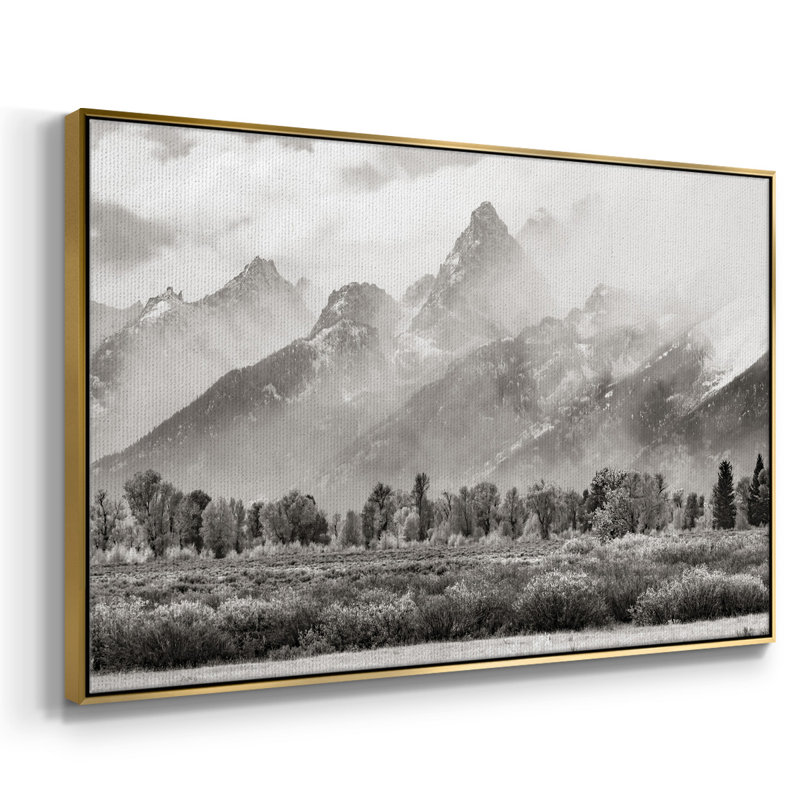 " Teton Range ", Gold, 17" H x 25" W x 2" D