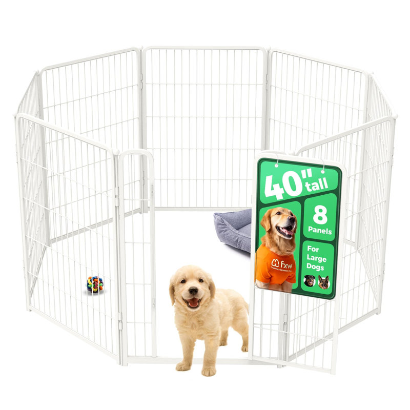 Parc pour animaux d'intérieur et d'extérieur non-lesté FXW Homeplus Unleashed, Blanc, H 40 po x l 54,8 po x P 54,8 po