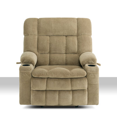 27.2" Seat Width Dual Motor Power Recliner Lift Chair with Massage and Heat, Infinite Position, Fabric by Wildon Home