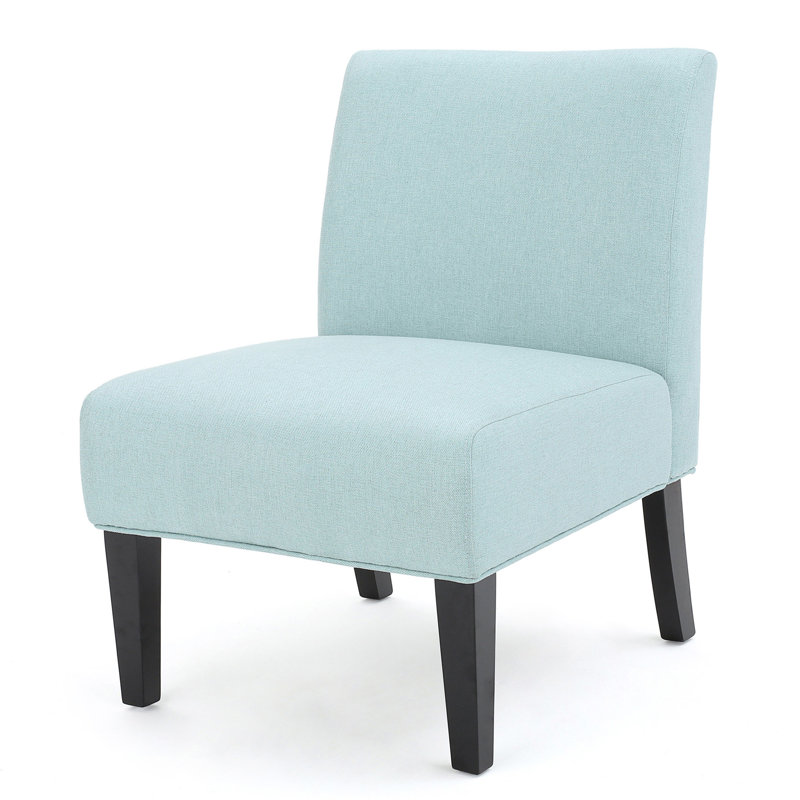 Chaise d'appoint rembourrée, Tissu bleu clair