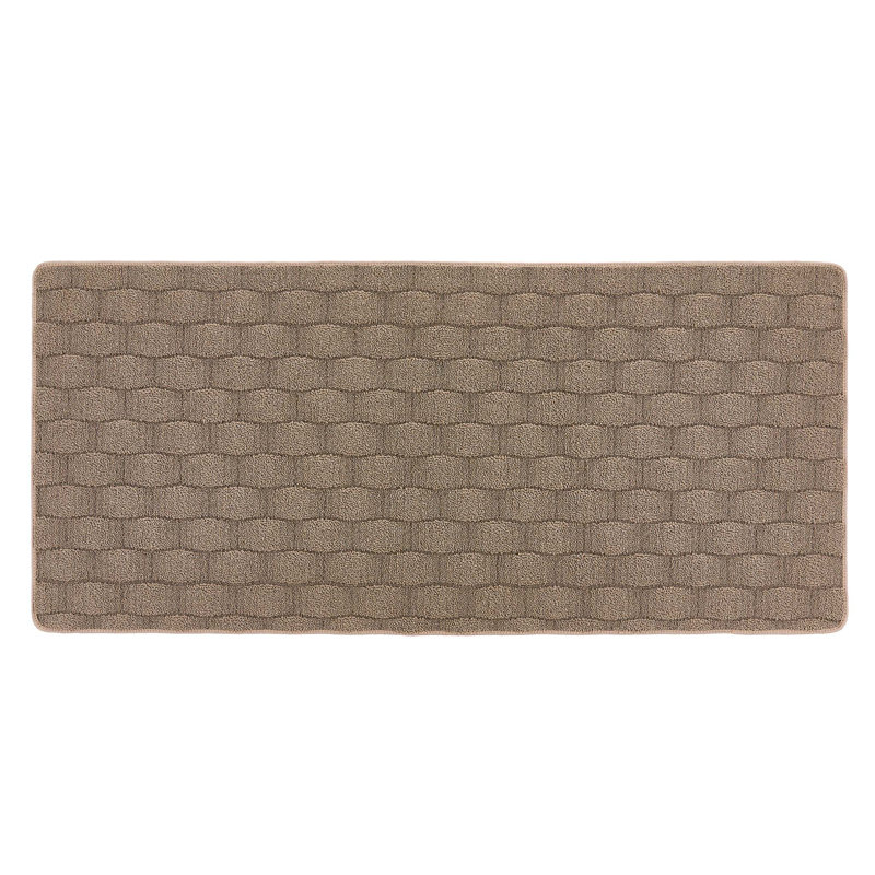 My Mat Sculptured Washable Basketweave Mink Rug, Runner 67 x 150cm