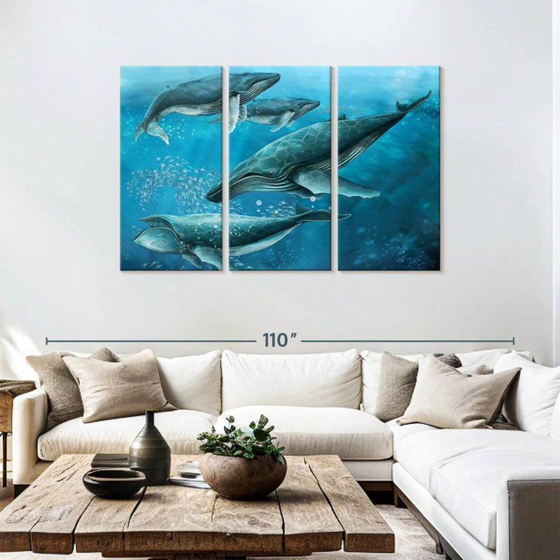 Brampt Pod Of Humpback Whales, 48" H x 74" W